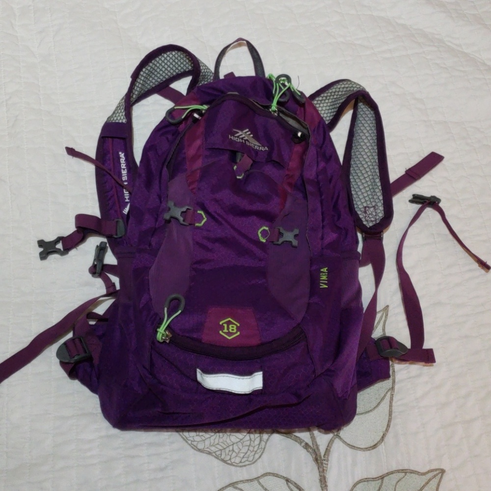 Purple Hydration pack, cycling, hiking, h20